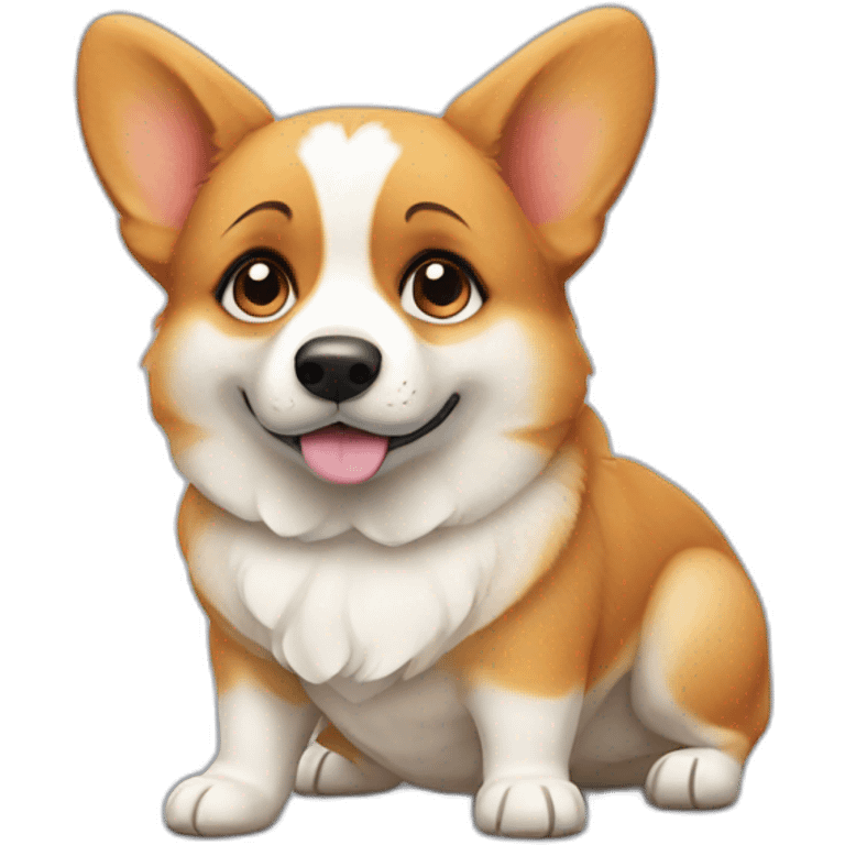 cute little corgi covering one eye with paw, looking sad emoji