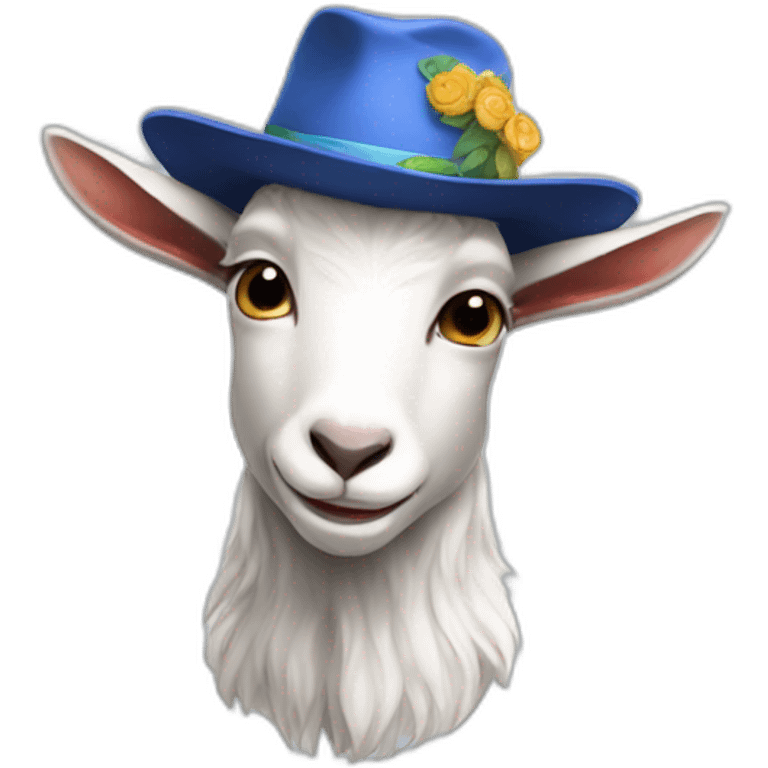 goat with a anime hat emoji