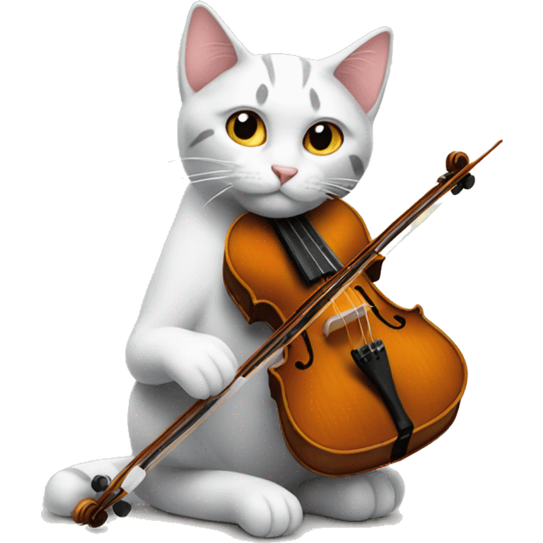 A cat with violin emoji