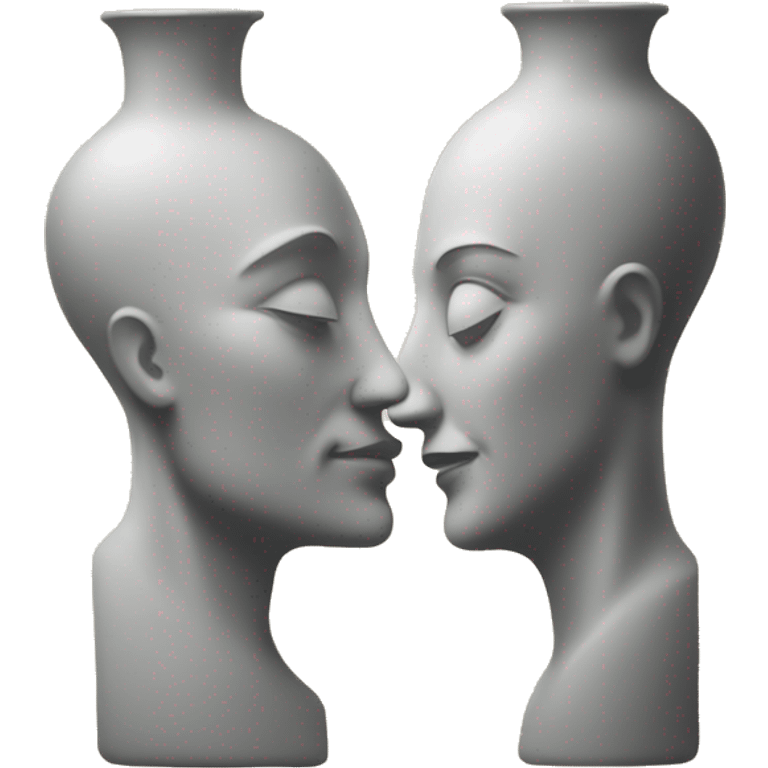 A Rubin's vase: Two faces in profile creating a vase in the space between them, a classic optical illusion. emoji