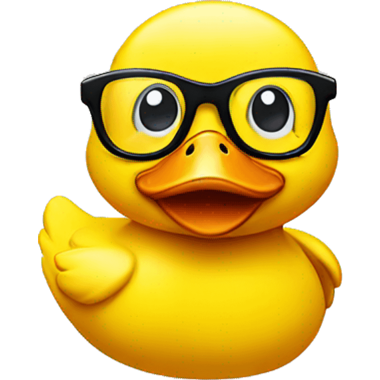 yellow duck with glasses emoji