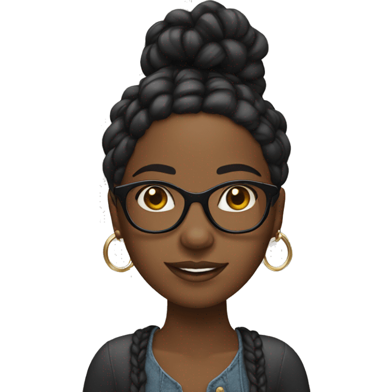 black girl with braids and glasses and good earrings  emoji