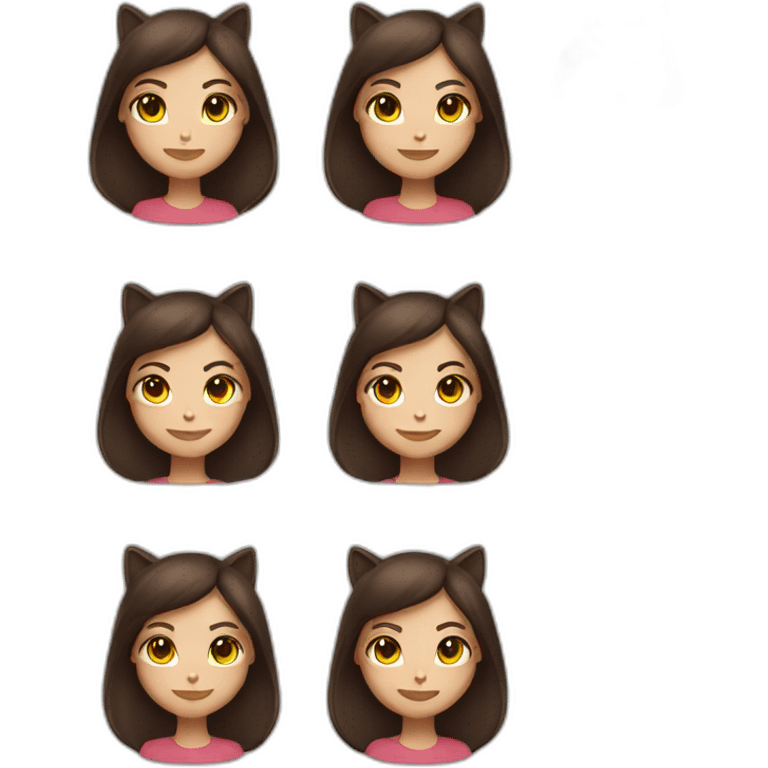 cat pau brunette woman emoji