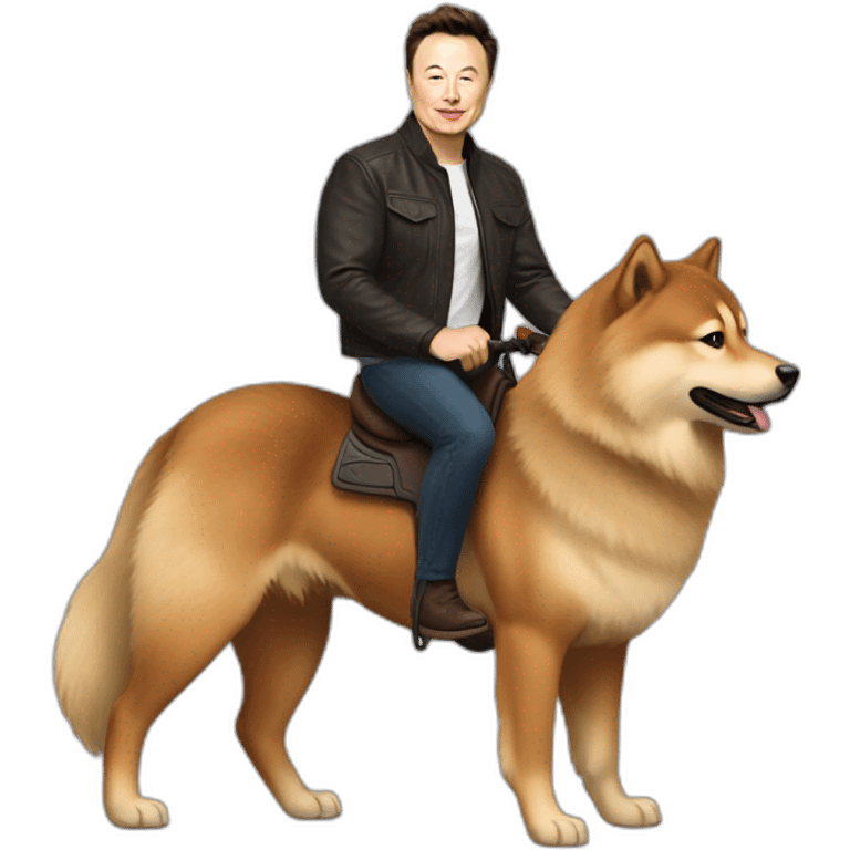 elon musk riding young eurasier emoji