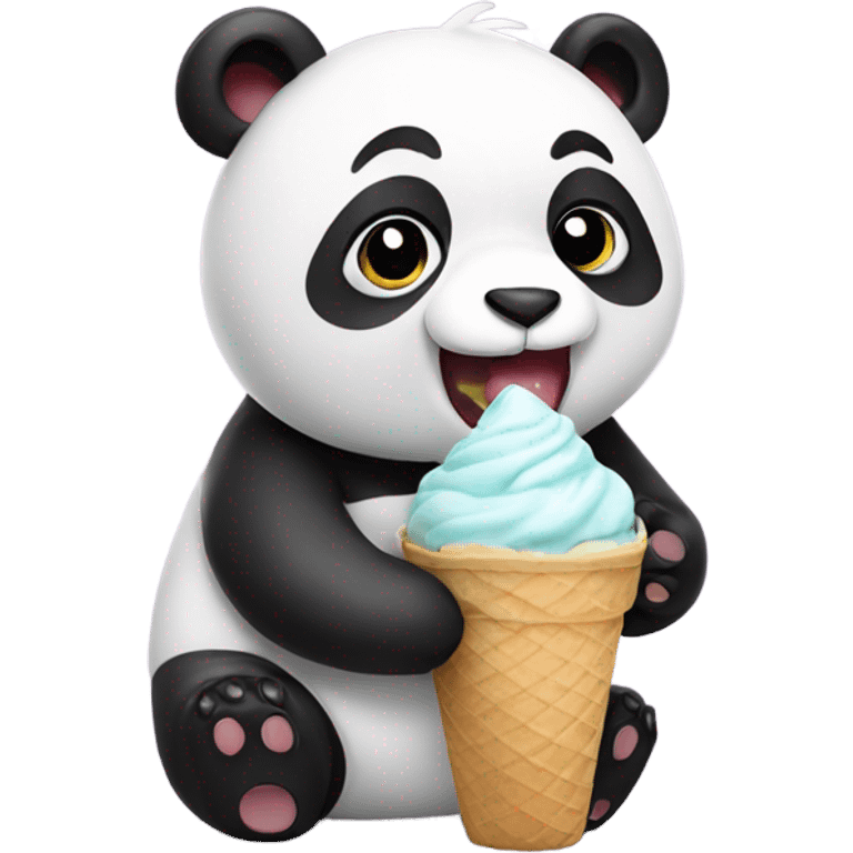 Panda eating ice cream emoji