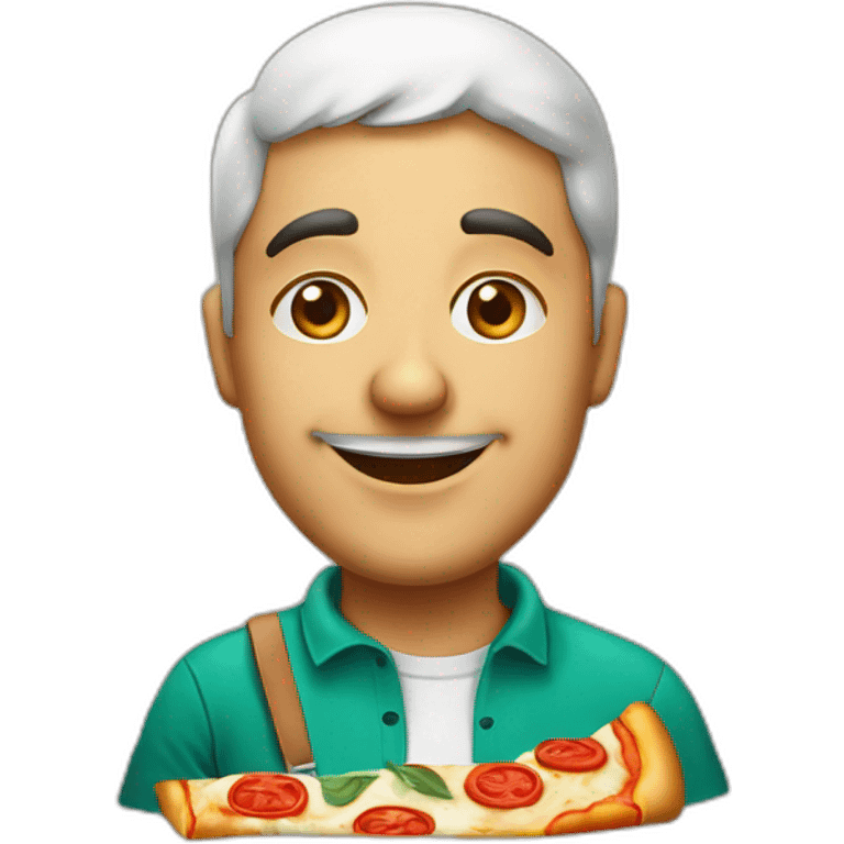 the caricature of an Italian with pizza emoji