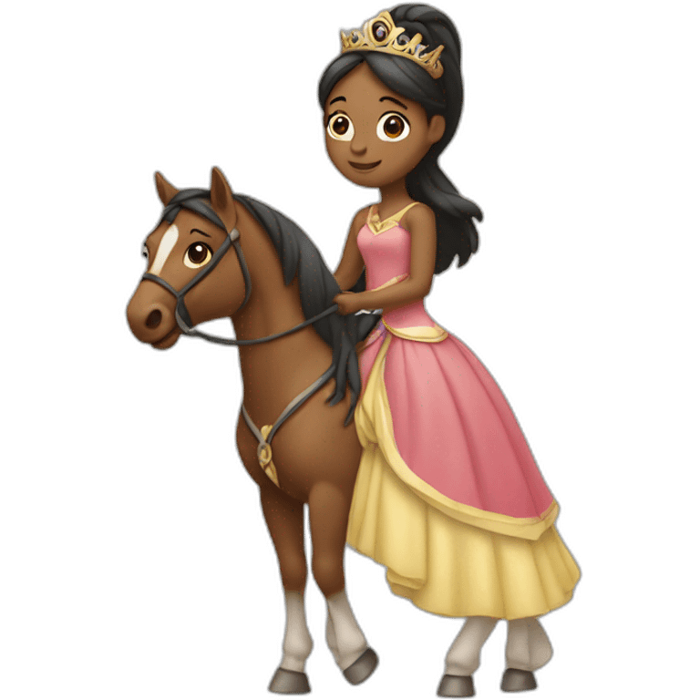 Princess carrying a horse in her arms emoji