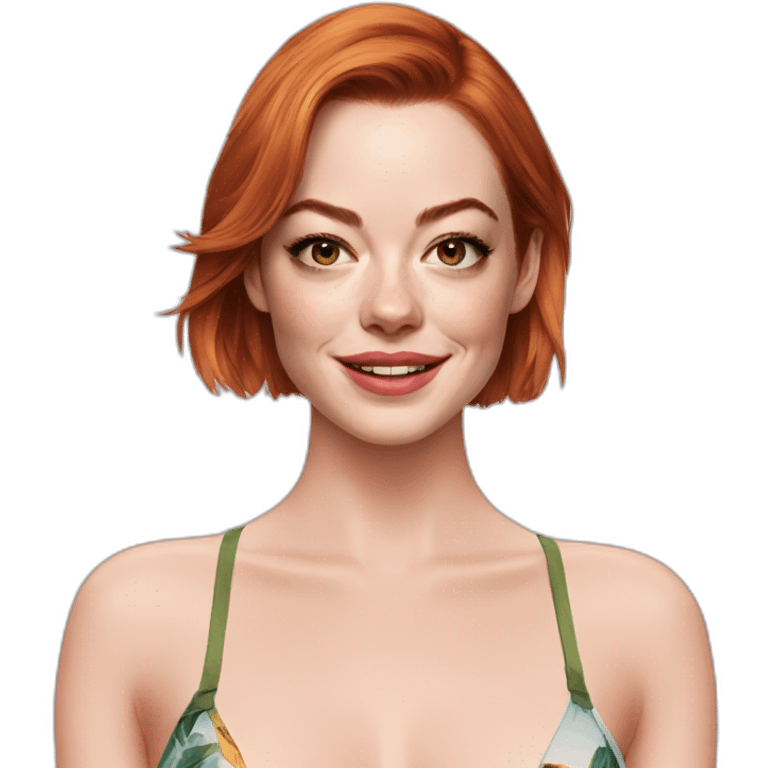 Emma stone wearing a bikini top emoji