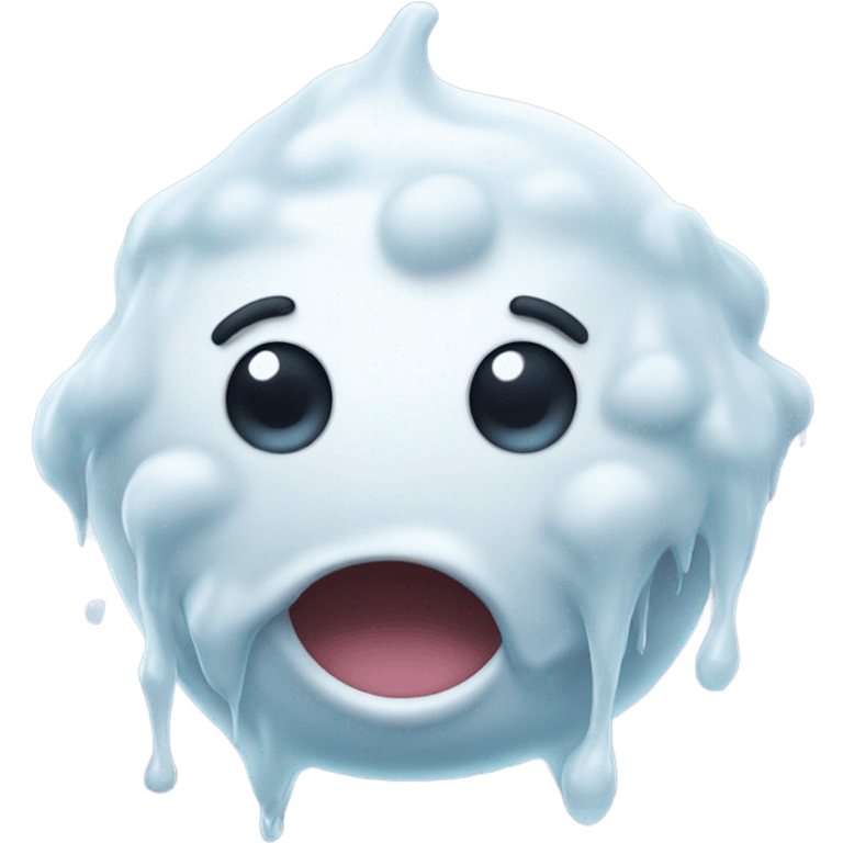 White slime with a happy emotion  emoji