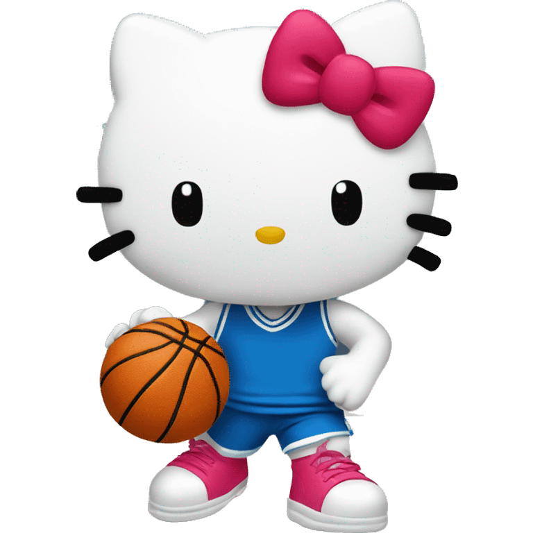 hello Kitty playing basketball emoji