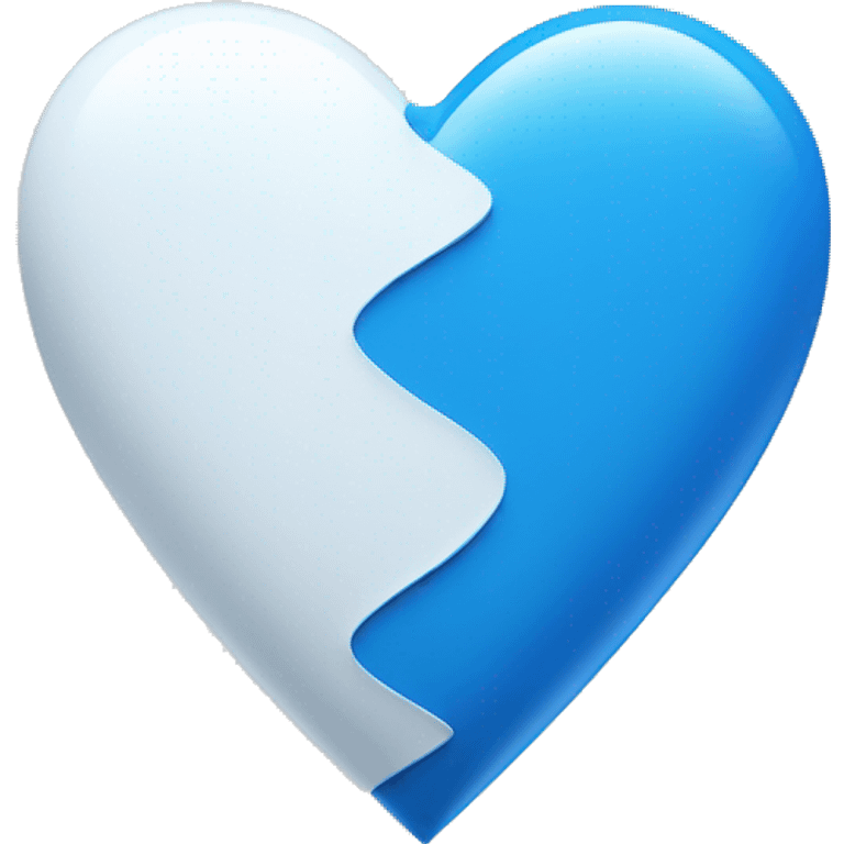  Blue heart and white heart mixed with blunt effect at the point of combining  emoji