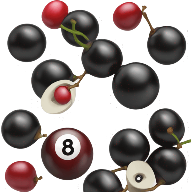 Two “8-ball cherries” emoji