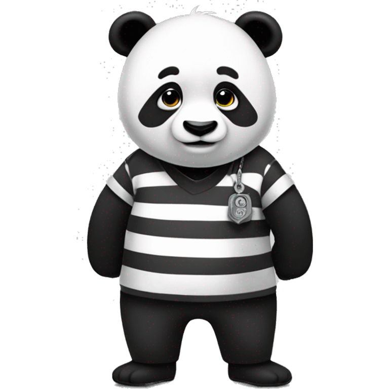 panda being handcuffed, arrested in prison clothes emoji