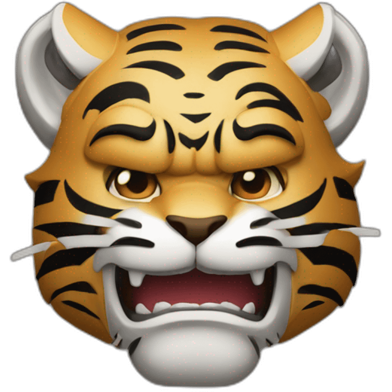 A samurai tiger in katana emoji