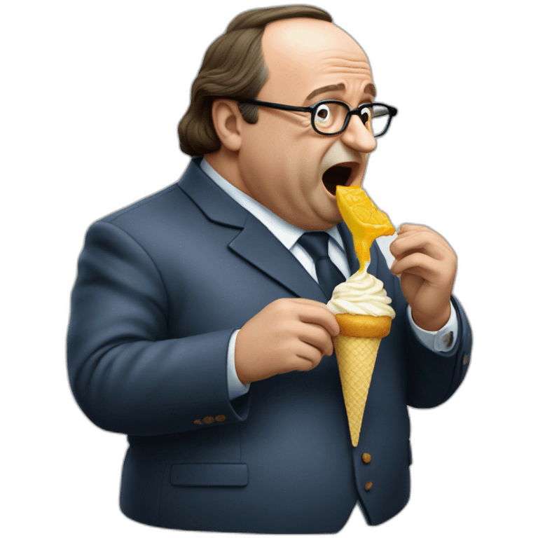 hollande qui mange une glace emoji