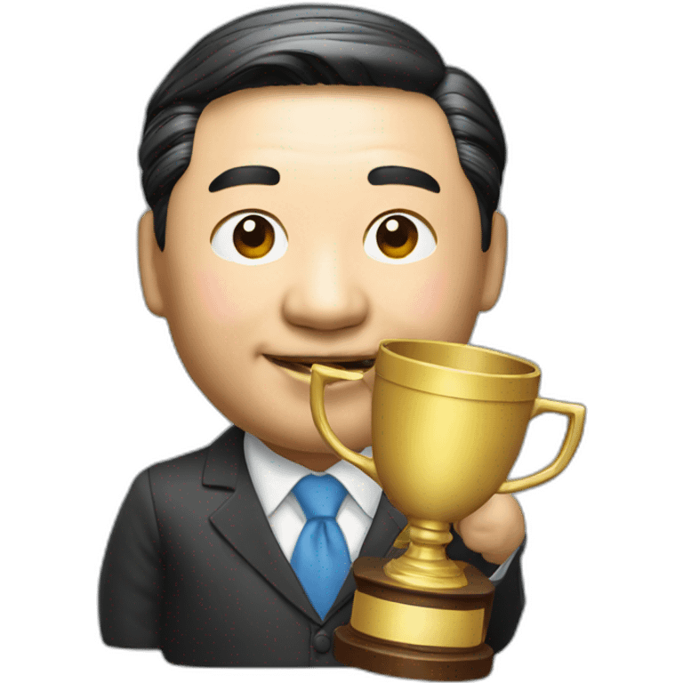 xi Jinping with cup award emoji