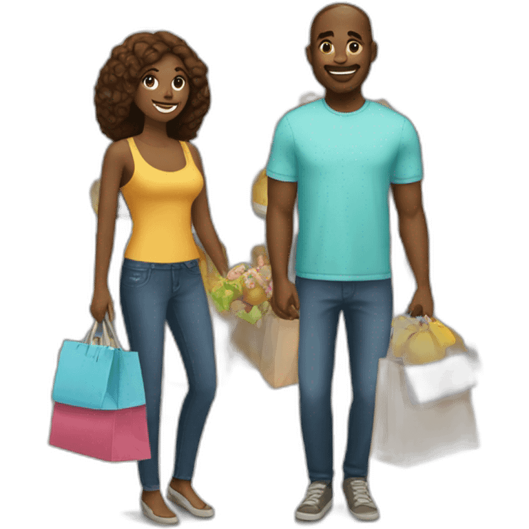 couple shopping together emoji