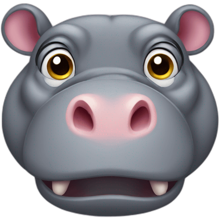 hippo with cute eyes emoji