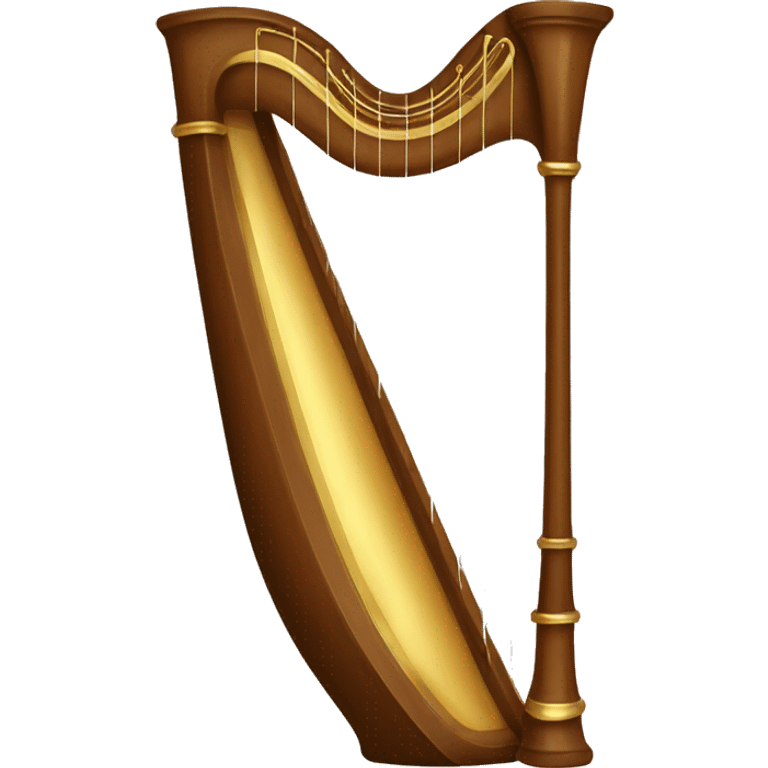 brown harp with gold highlights emoji