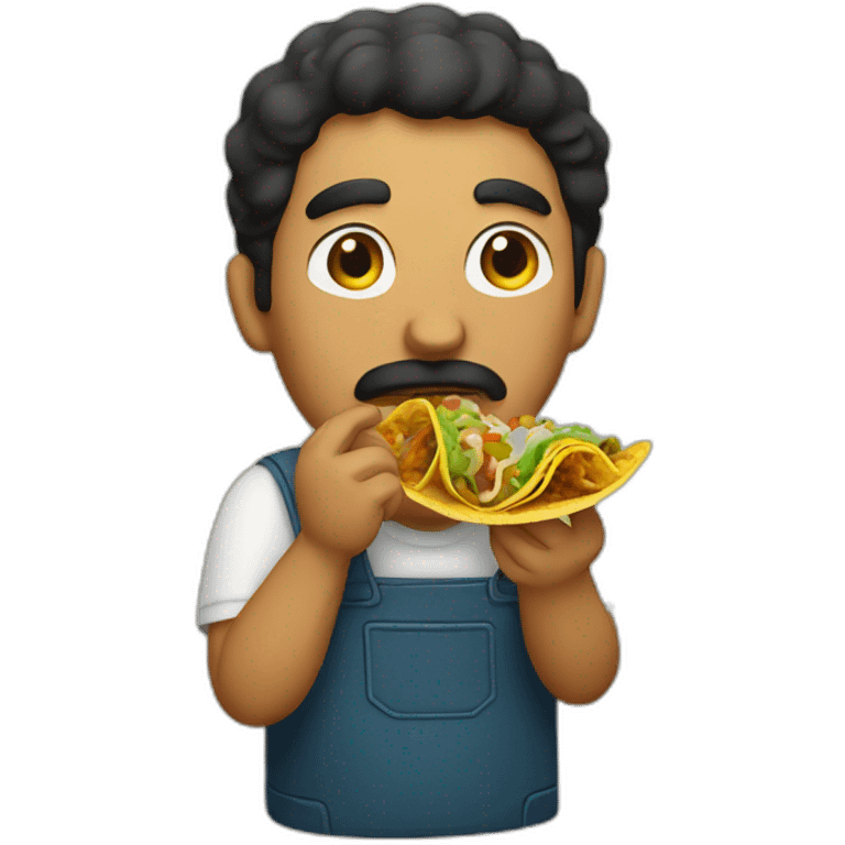 mexican man eating taco emoji