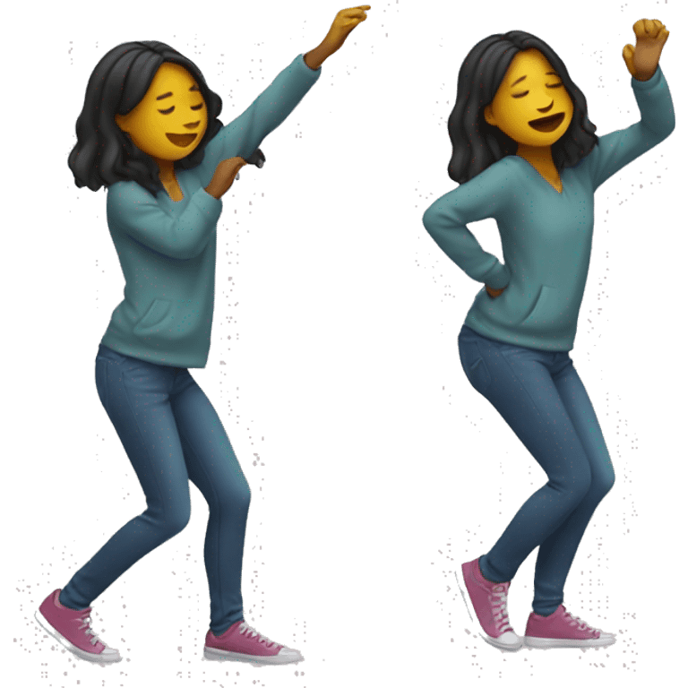 A girl doing dab emoji