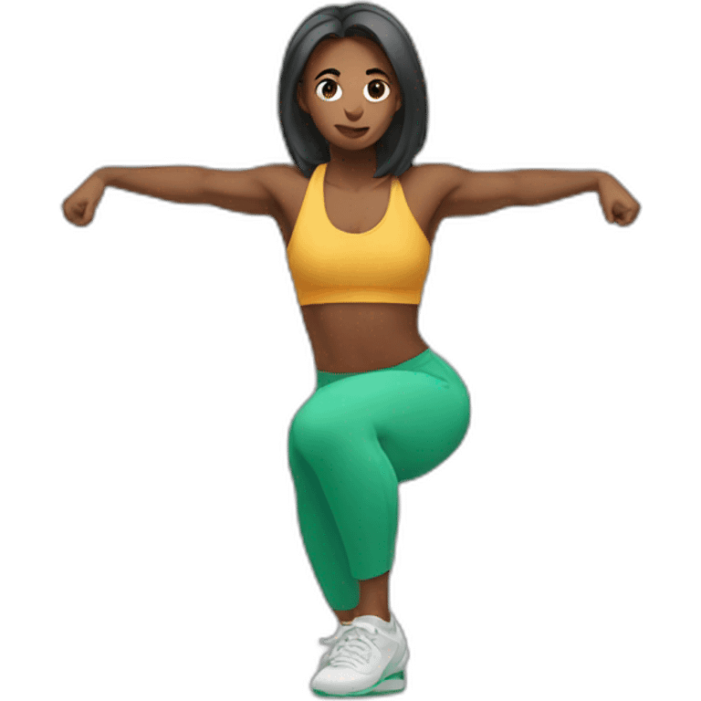 Woman doing squat emoji