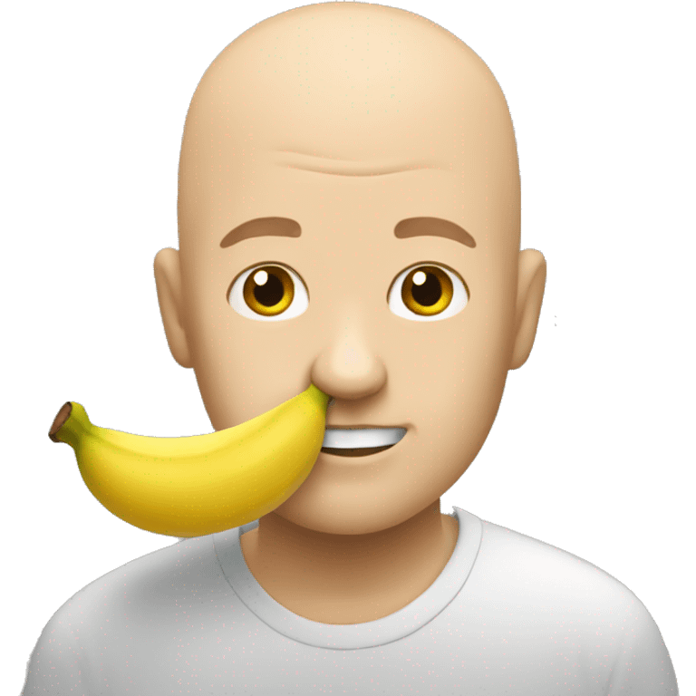 bald guy eating banana emoji