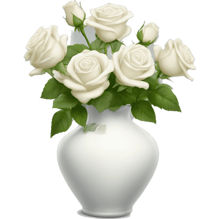 White roses vase emoji