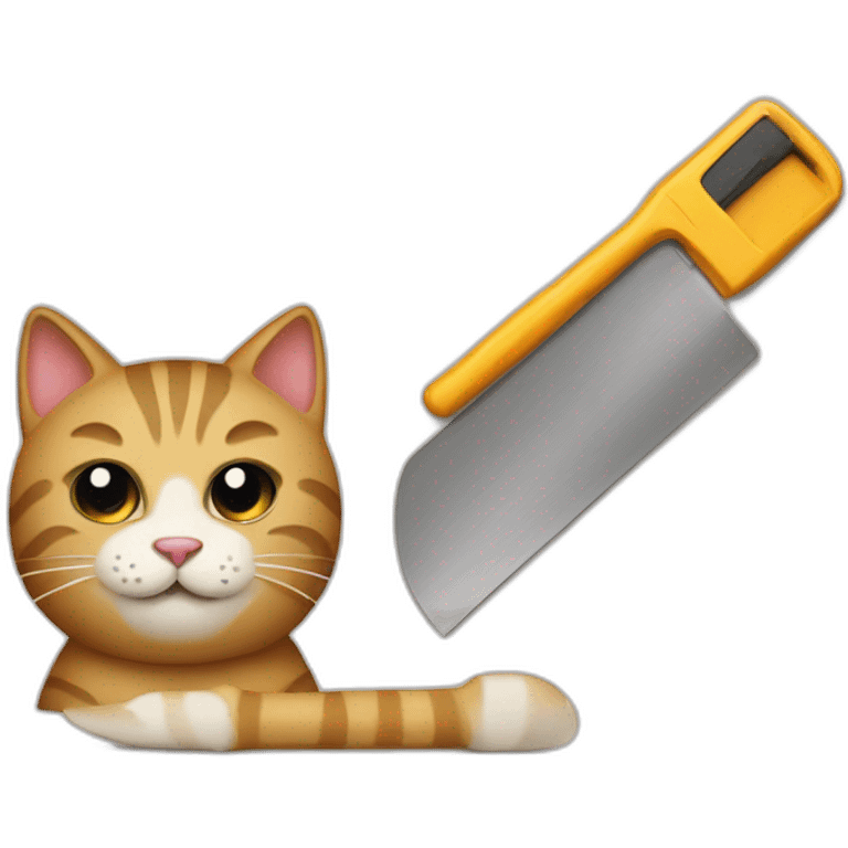 cat and a scraper tool emoji