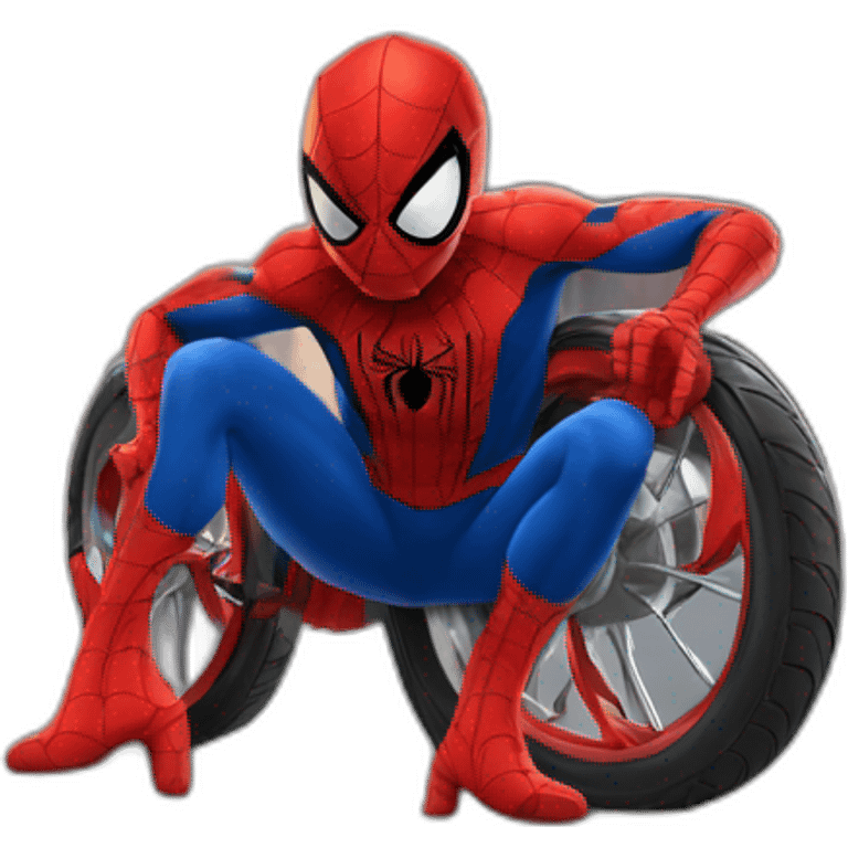 Spiderman qui fait une roue emoji