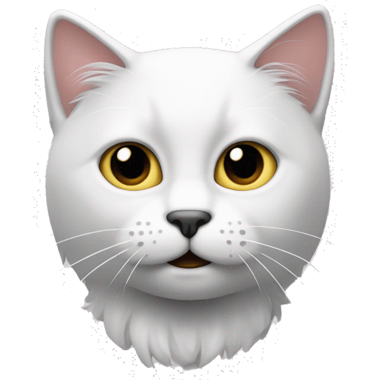 Un gato blanco con manchas negras que tenga sombr emoji