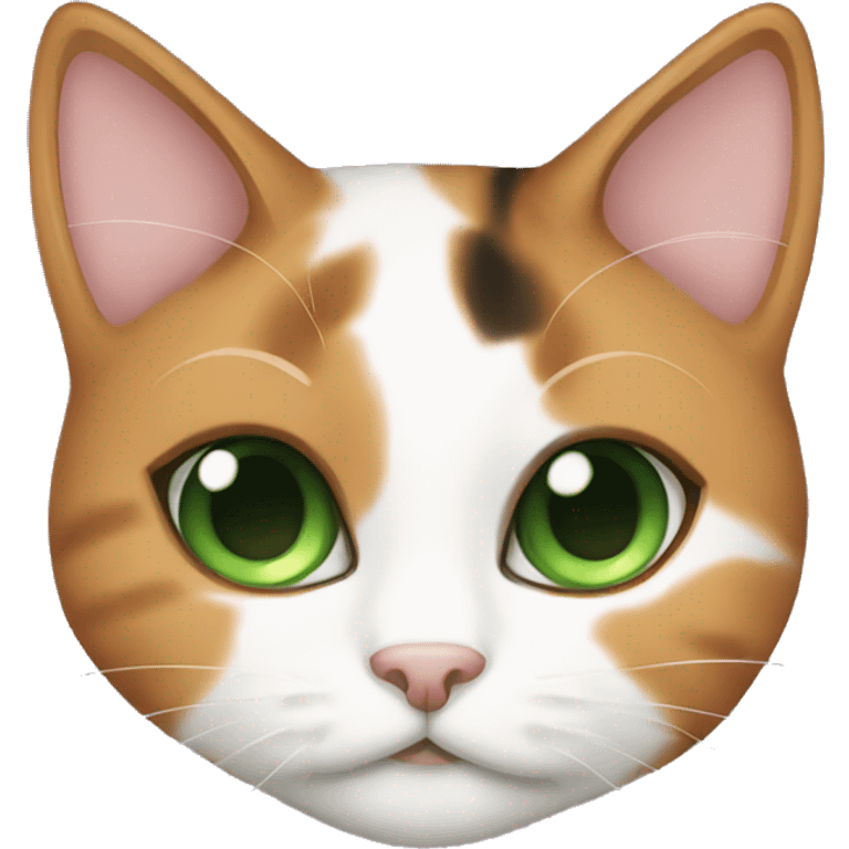 Calico cat with green eyes  emoji