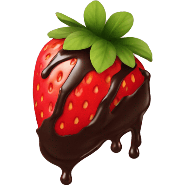 strawberry with chocolate syrup emoji