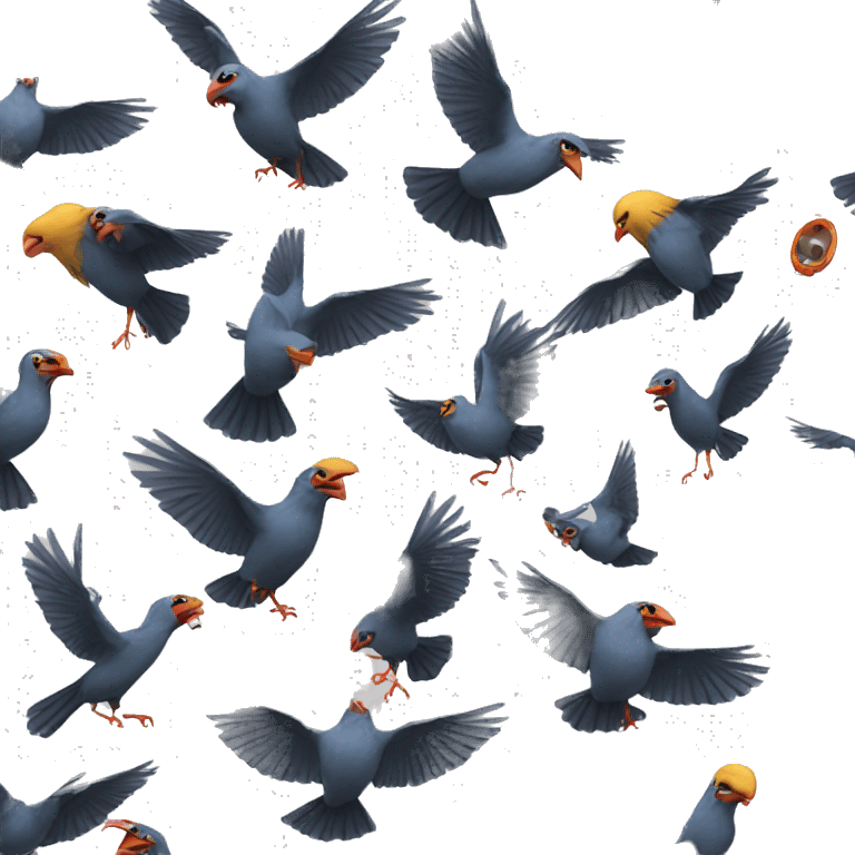 bird fight with birds emoji