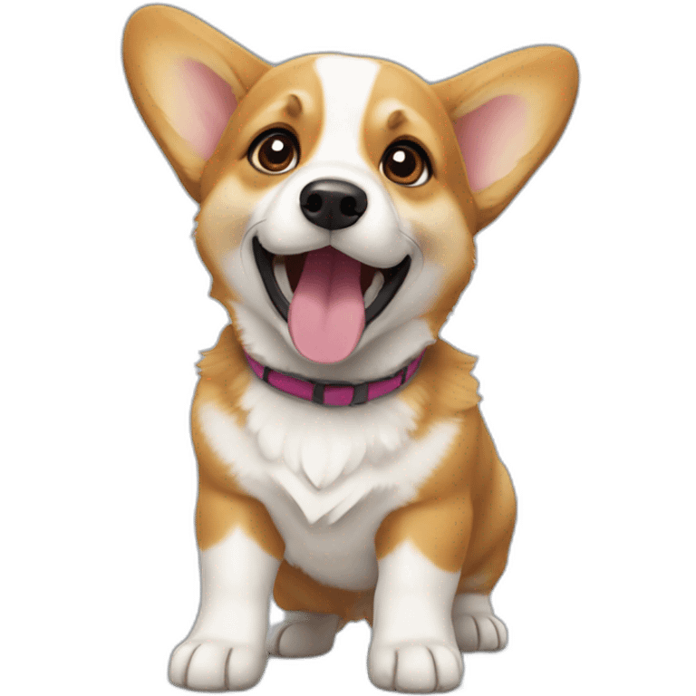 Corgi puppy playing emoji