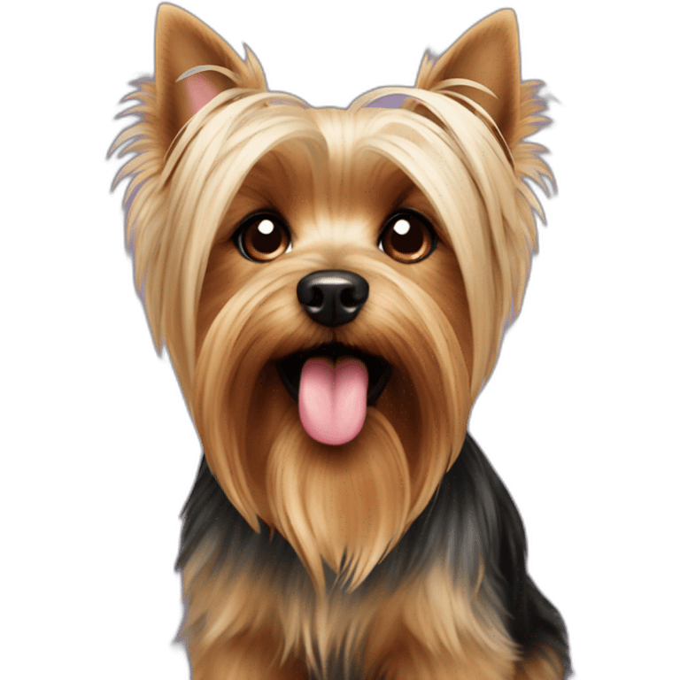 Yorkshire terrier with tongue emoji