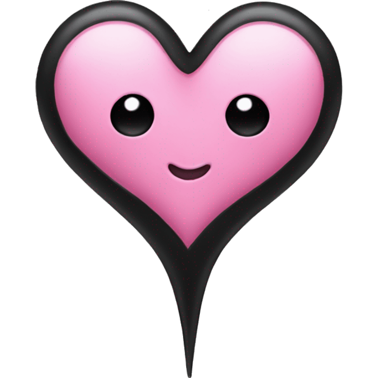 a pink upside down heart with black hairs  emoji