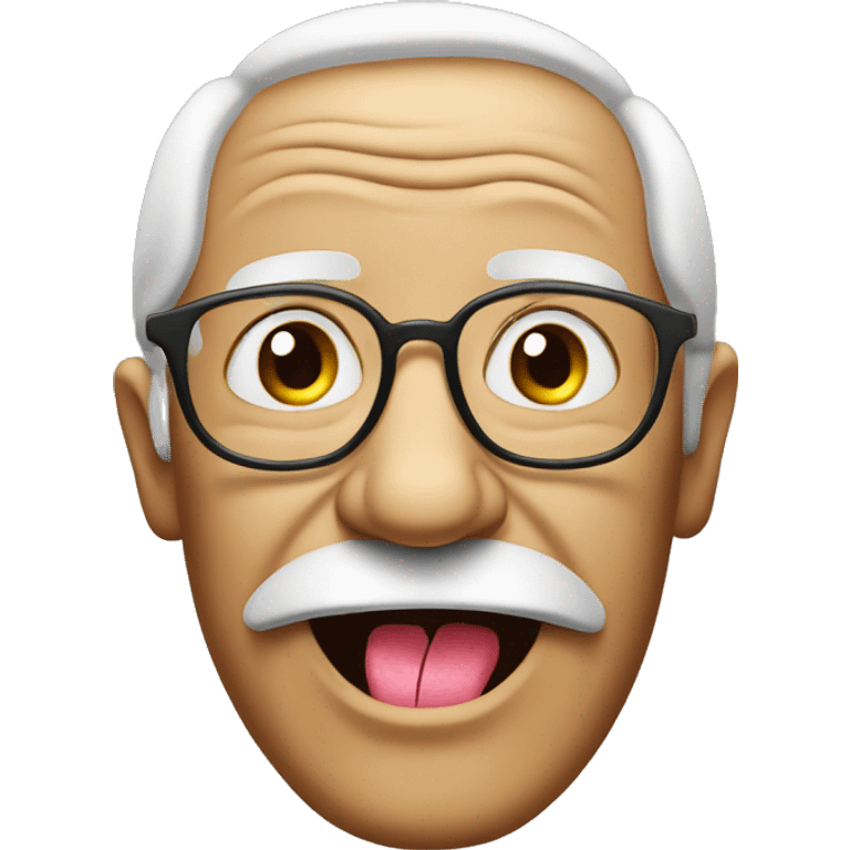 Grand father with chewing-gum  emoji