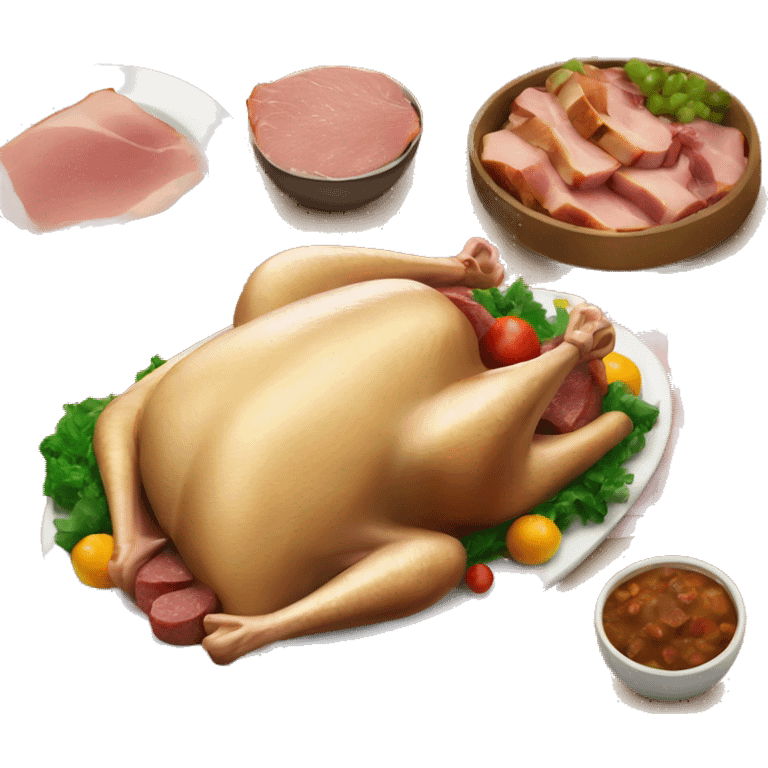 Turkey dinner with ham  emoji