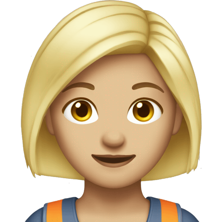 Factory worker girl blonde hair emoji