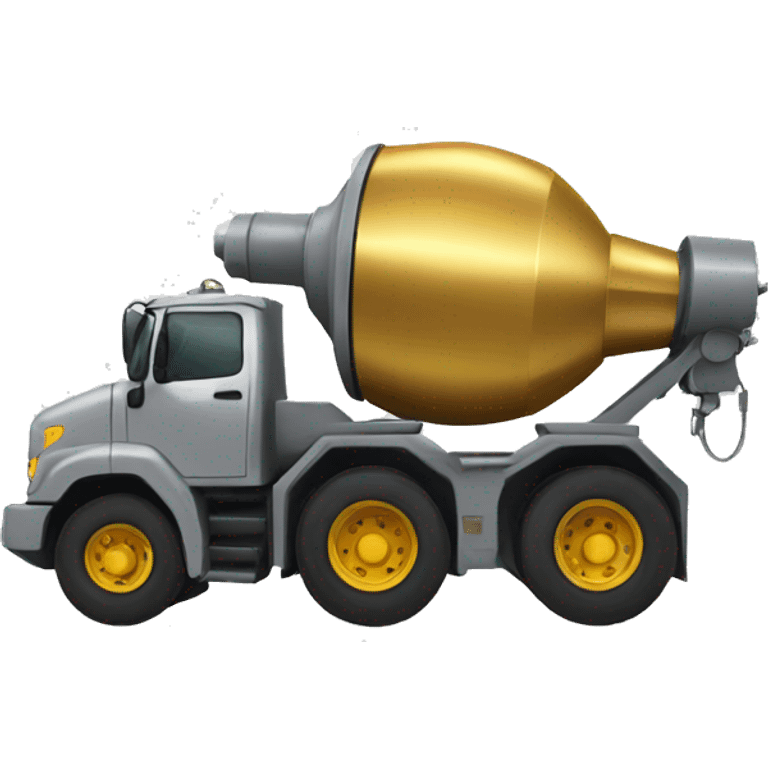 a cement mixer wearing gold jewelry emoji