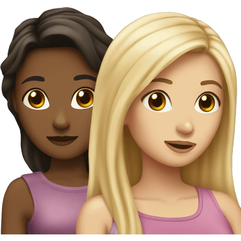 A blonde and a brunette best friend emoji