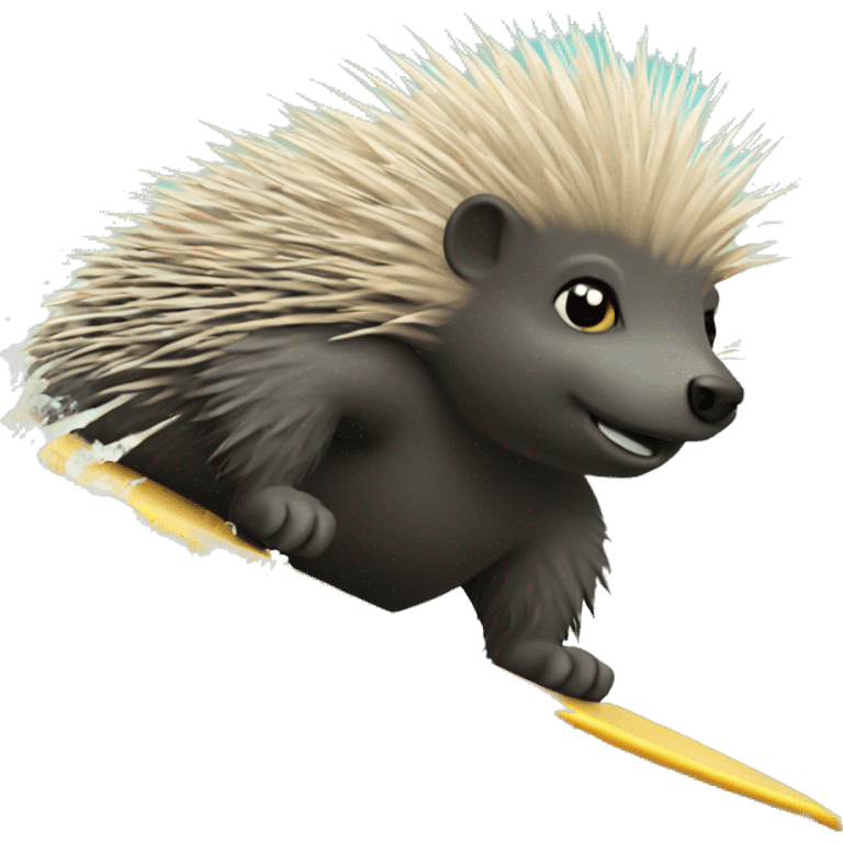 Porcupine surfing  emoji