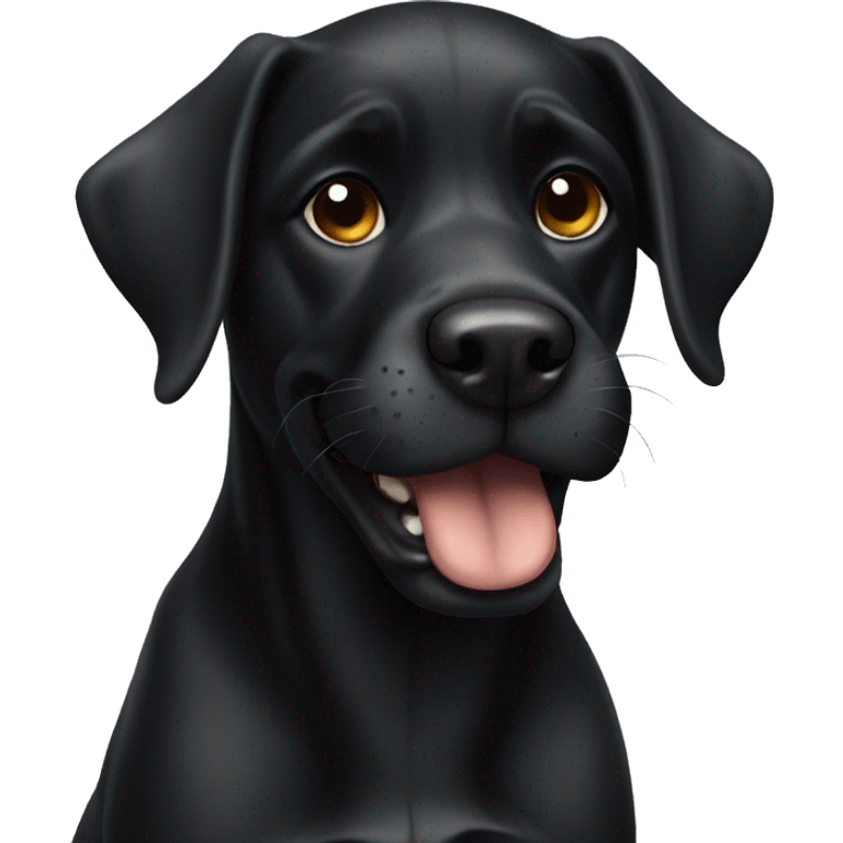 Black dog with slobber  emoji