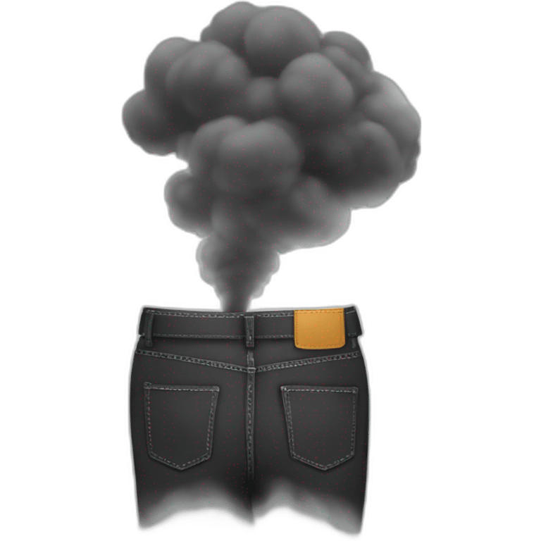 Smoke coming out of back pocket emoji