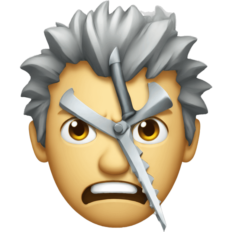 Cartoon angry saw emoji