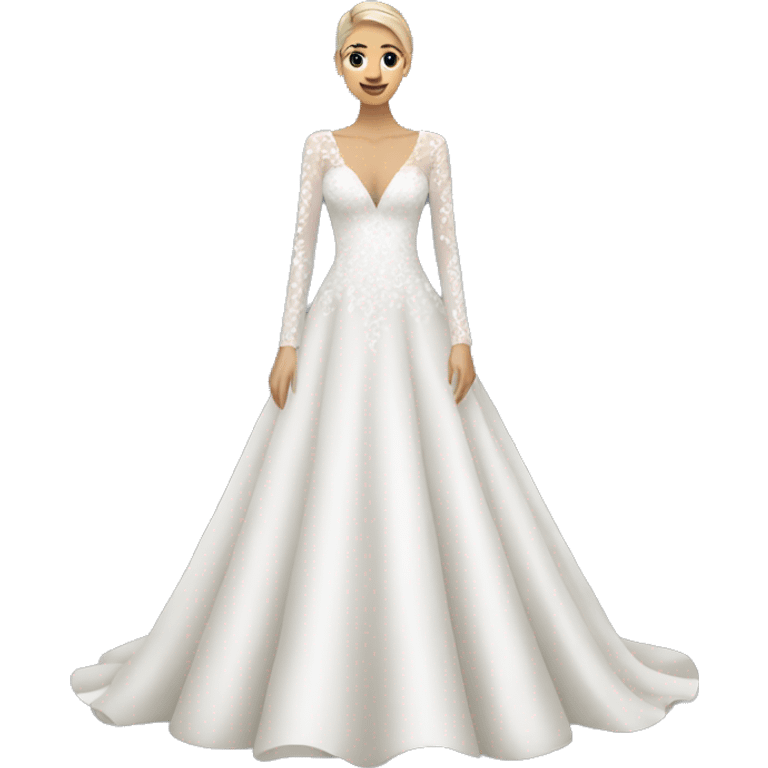 Wedding dress with long sleeves emoji