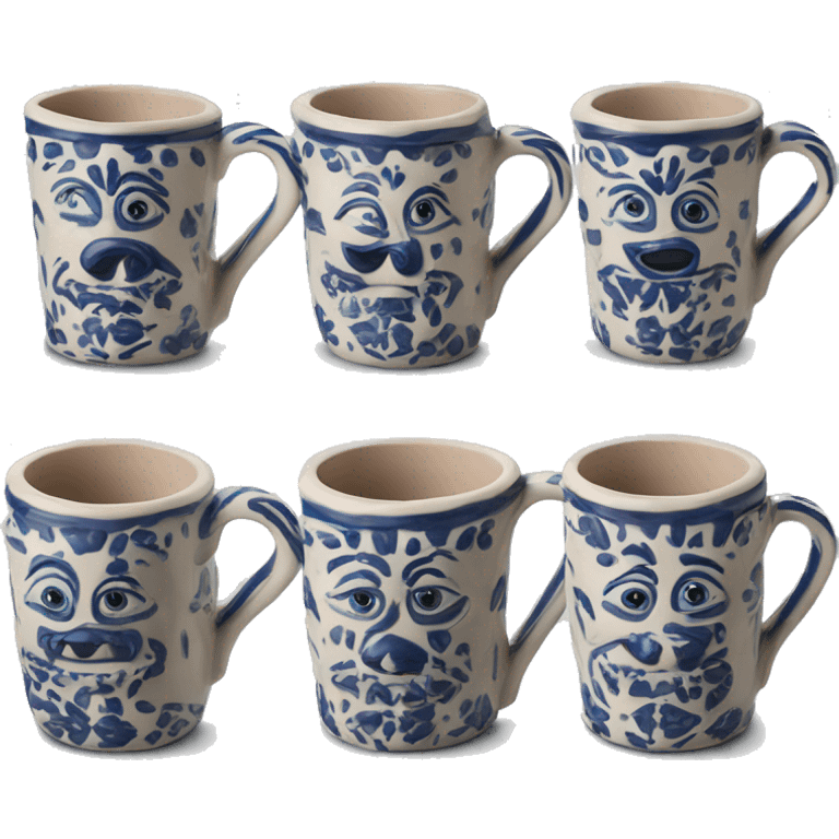 Realistic clay talavera mug isolated.  emoji