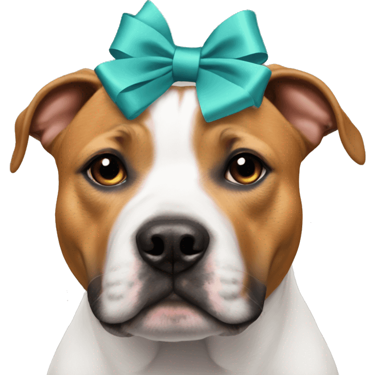 Staffie with bow on head emoji