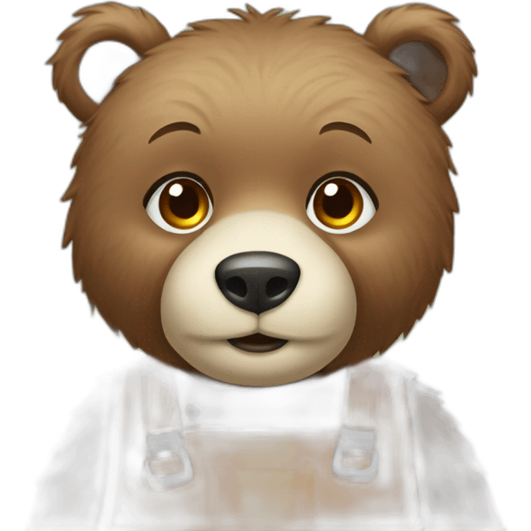 Bear with orange apron emoji